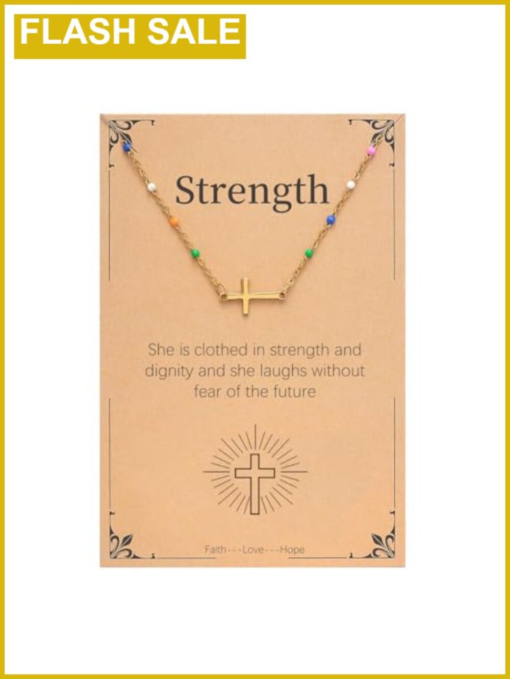 14K Gold Plated Cross Necklace Dainty Pendant Choker Adjustable 16+2 Inches